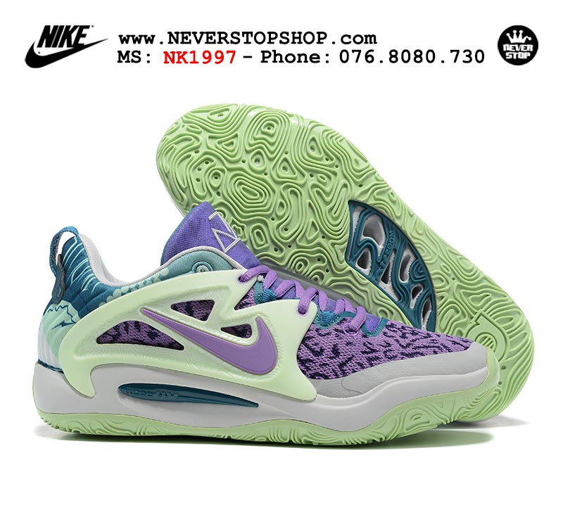Giày bóng rổ nam Nike KD 15 Xanh Tím bản đẹp chuẩn replica 1:1 authentic giá rẻ tại NeverStop Sneaker Shop Quận 3 HCM