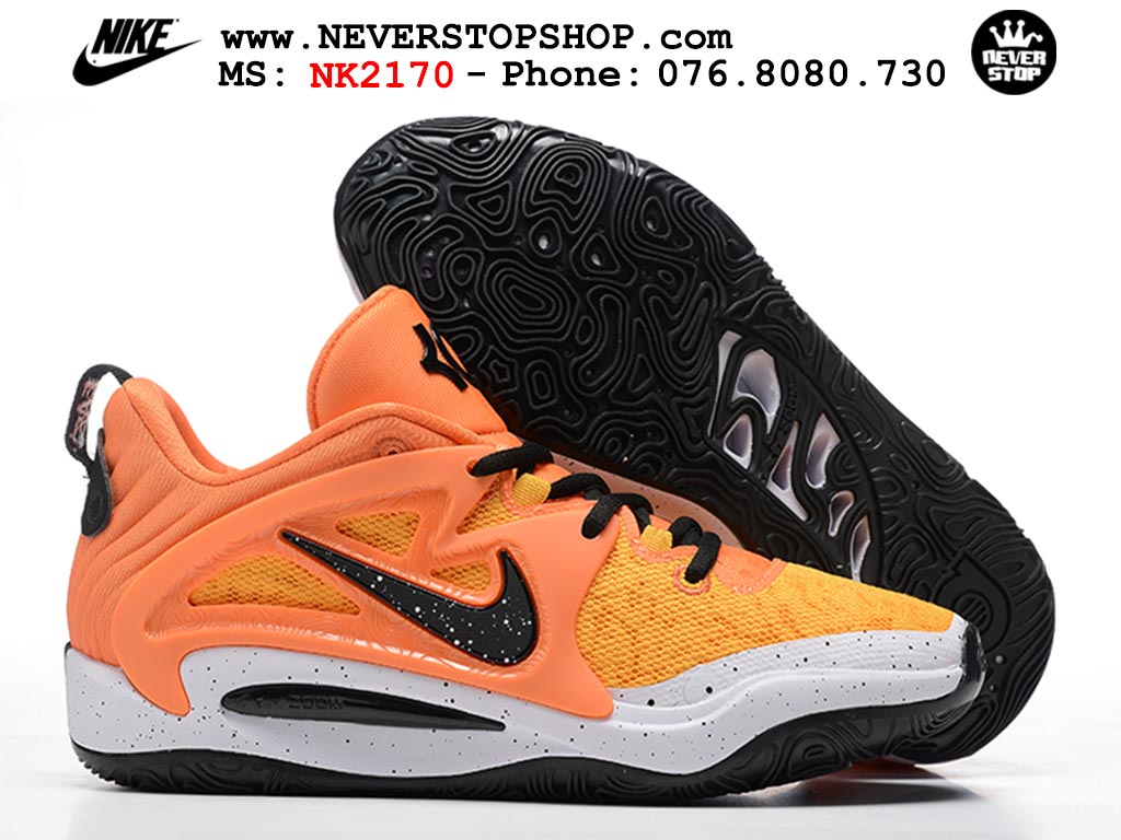 Giày bóng rổ nam Nike KD 15 Cam Đen bản đẹp chuẩn replica 1:1 authentic giá rẻ tại NeverStop Sneaker Shop Quận 3 HCM