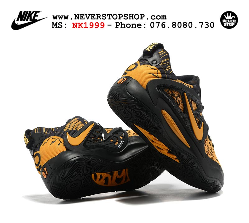 Giày bóng rổ nam Nike KD 15 Đen Vàng bản đẹp chuẩn replica 1:1 authentic giá rẻ tại NeverStop Sneaker Shop Quận 3 HCM