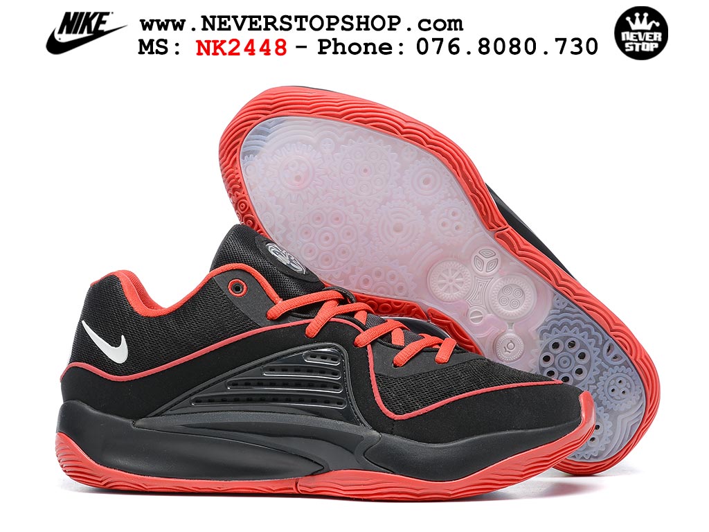 Giày bóng rổ nam Nike KD 16 Đen Đỏ bản đẹp chuẩn replica 1:1 authentic giá rẻ tại NeverStop Sneaker Shop Quận 3 HCM
