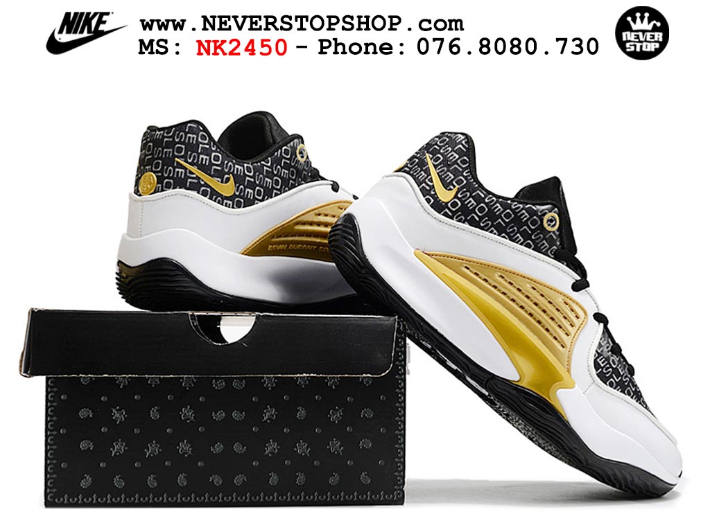 Giày bóng rổ nam Nike KD 16 Vàng Trắng bản đẹp chuẩn replica 1:1 authentic giá rẻ tại NeverStop Sneaker Shop Quận 3 HCM