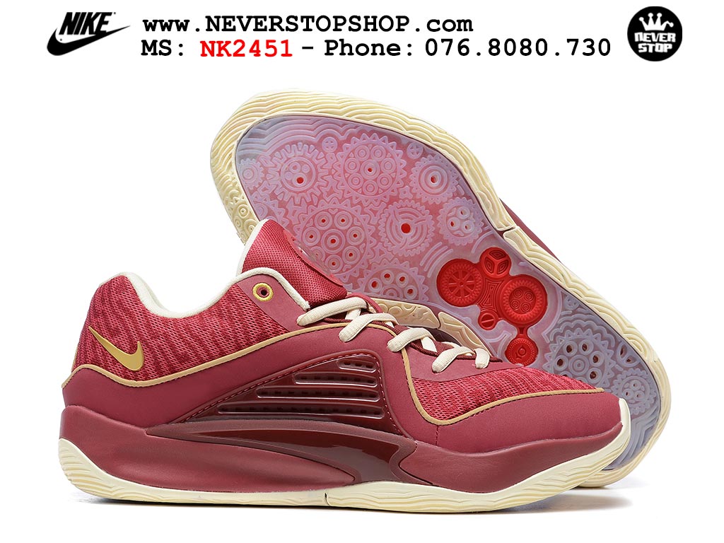 Giày bóng rổ nam Nike KD 16 Đỏ Trắng bản đẹp chuẩn replica 1:1 authentic giá rẻ tại NeverStop Sneaker Shop Quận 3 HCM