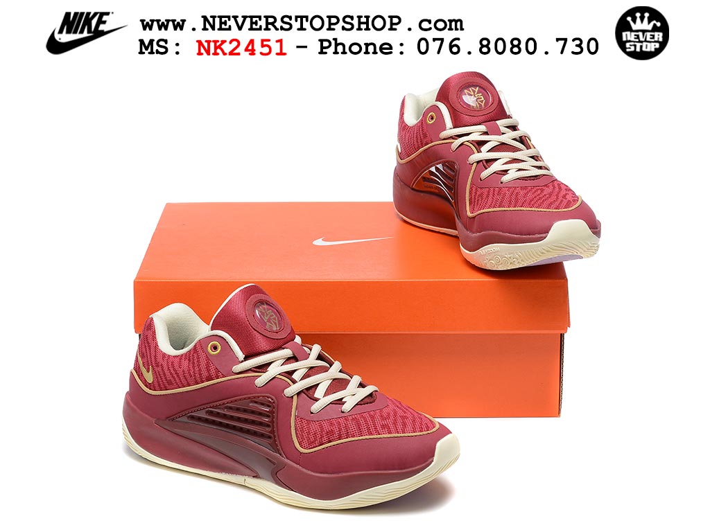 Giày bóng rổ nam Nike KD 16 Đỏ Trắng bản đẹp chuẩn replica 1:1 authentic giá rẻ tại NeverStop Sneaker Shop Quận 3 HCM
