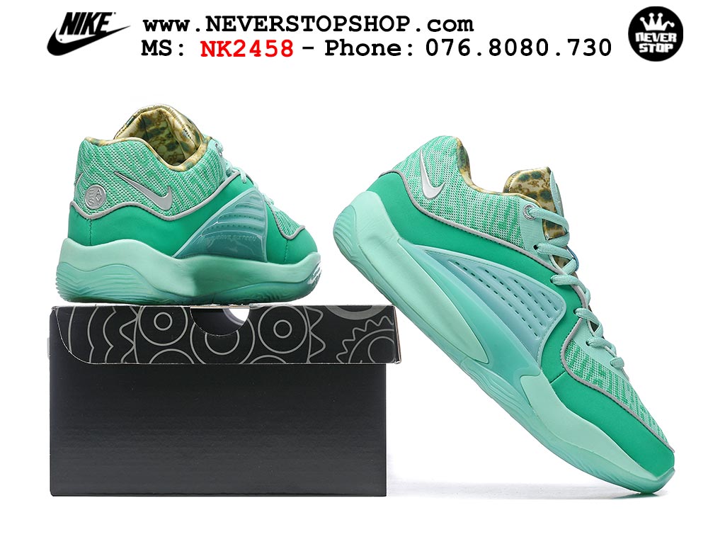Giày bóng rổ nam Nike KD 16 Xanh Mint bản đẹp chuẩn replica 1:1 authentic giá rẻ tại NeverStop Sneaker Shop Quận 3 HCM