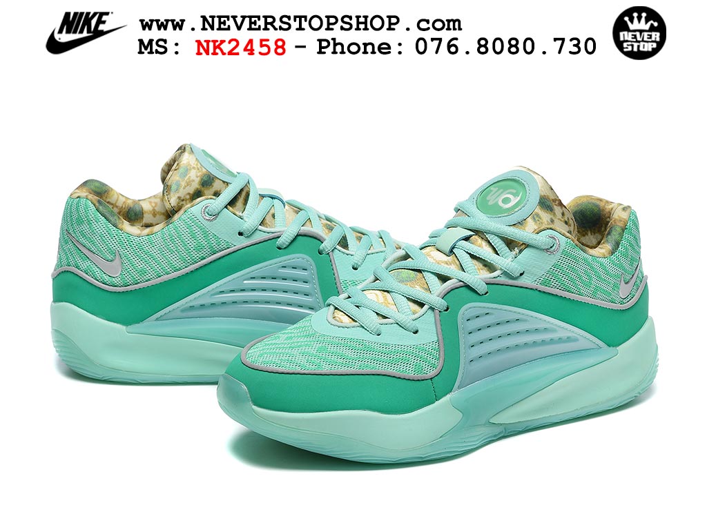 Giày bóng rổ nam Nike KD 16 Xanh Mint bản đẹp chuẩn replica 1:1 authentic giá rẻ tại NeverStop Sneaker Shop Quận 3 HCM