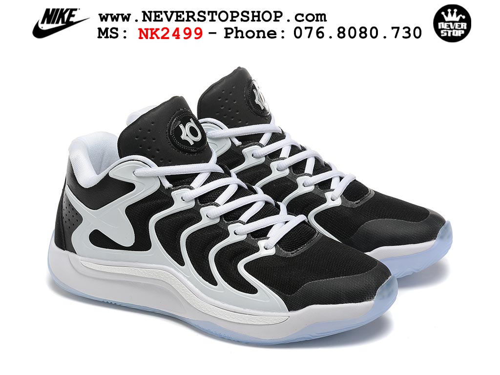 Giày bóng rổ nam Nike KD 17 Đen Trắng bản best quality đẹp chuẩn replica 1:1 authentic giá rẻ tại NeverStop Sneaker Shop Quận 3 HCM