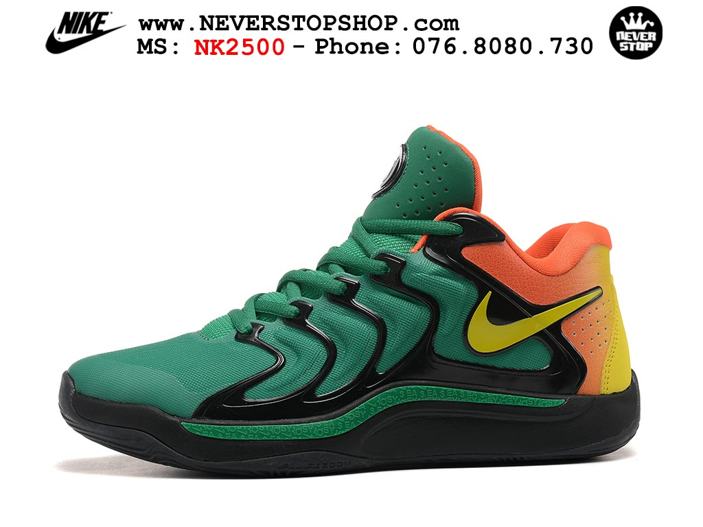 Giày bóng rổ nam Nike KD 17 Xanh Lá Cam bản best quality đẹp chuẩn replica 1:1 authentic giá rẻ tại NeverStop Sneaker Shop Quận 3 HCM