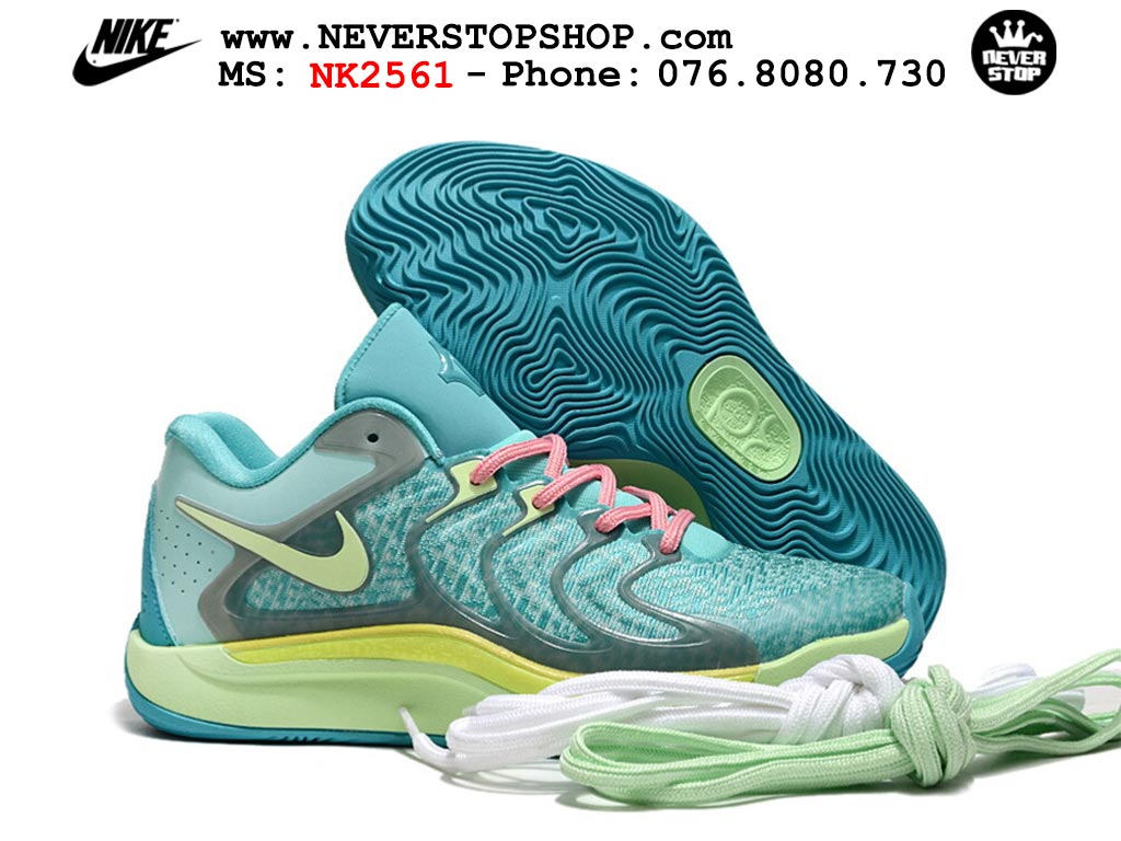 Giày bóng rổ nam Nike KD 17 Xanh Dương Xanh Lá bản best quality đẹp chuẩn replica 1:1 authentic giá rẻ tại NeverStop Sneaker Shop Quận 3 HCM