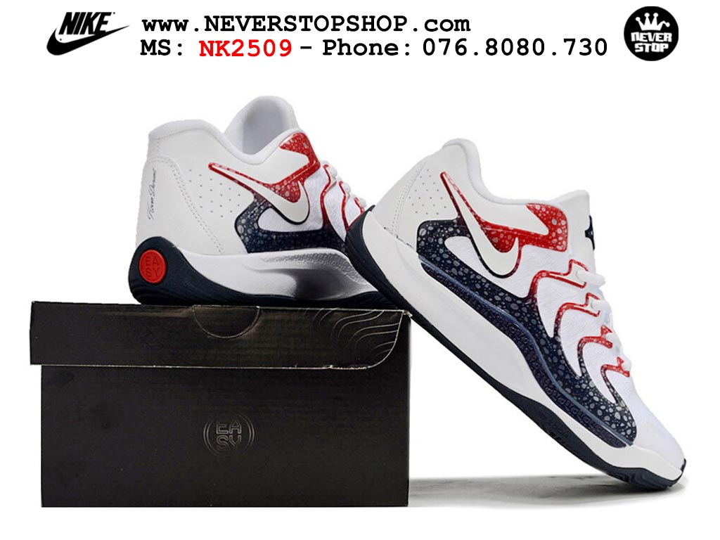 Giày bóng rổ nam Nike KD 17 Trắng Đỏ bản best quality đẹp chuẩn replica 1:1 authentic giá rẻ tại NeverStop Sneaker Shop Quận 3 HCM