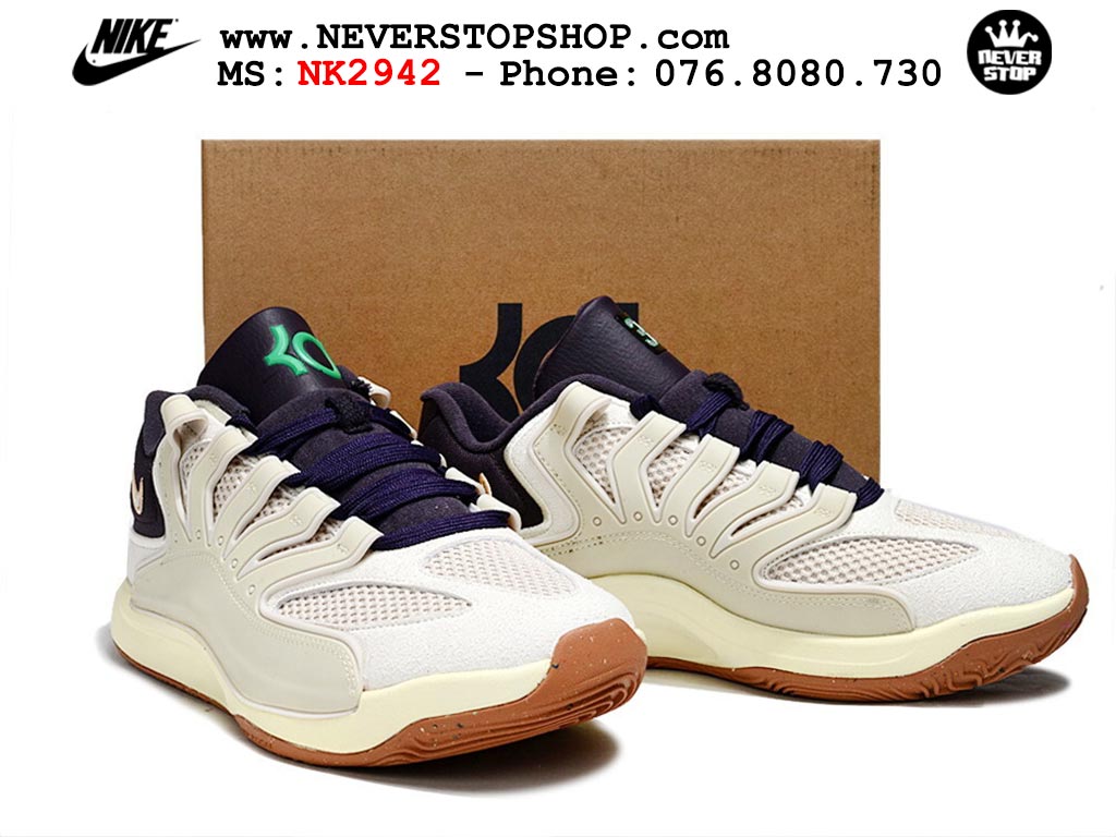 Giày bóng rổ nam Nike KD 18 Trắng Tím bản best quality đẹp chuẩn replica 1:1 authentic giá rẻ tại NeverStop Sneaker Shop Quận 3 HCM