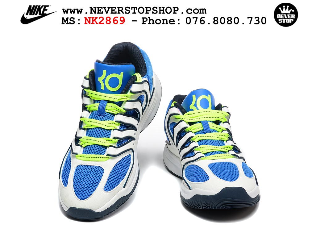 Giày bóng rổ nam Nike KD 18 Trắng Xanh Dương bản best quality đẹp chuẩn replica 1:1 authentic giá rẻ tại NeverStop Sneaker Shop Quận 3 HCM
