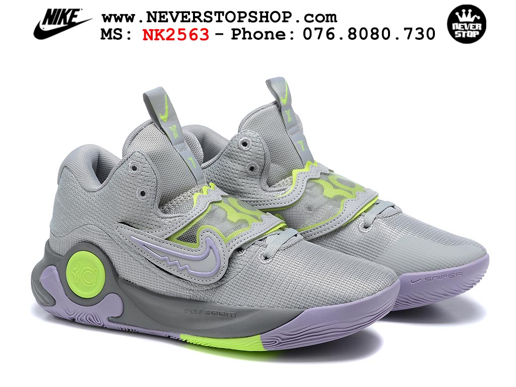 Giày bóng rổ nam Nike KD Trey 5 X Xám Xanh Lá bản đẹp chuẩn replica 1:1 authentic giá rẻ tại NeverStop Sneaker Shop Hồ Chí Minh