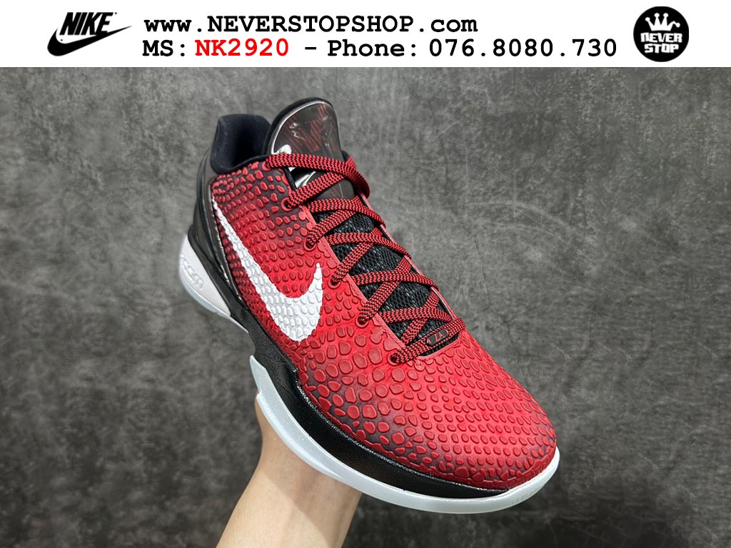 Giày bóng rổ nam nữ Nike Kobe 6 Đỏ Đen hàng đẹp replica 1:1 best quality giá rẻ tại NeverStop Sneaker Shop Quận 3 HCM