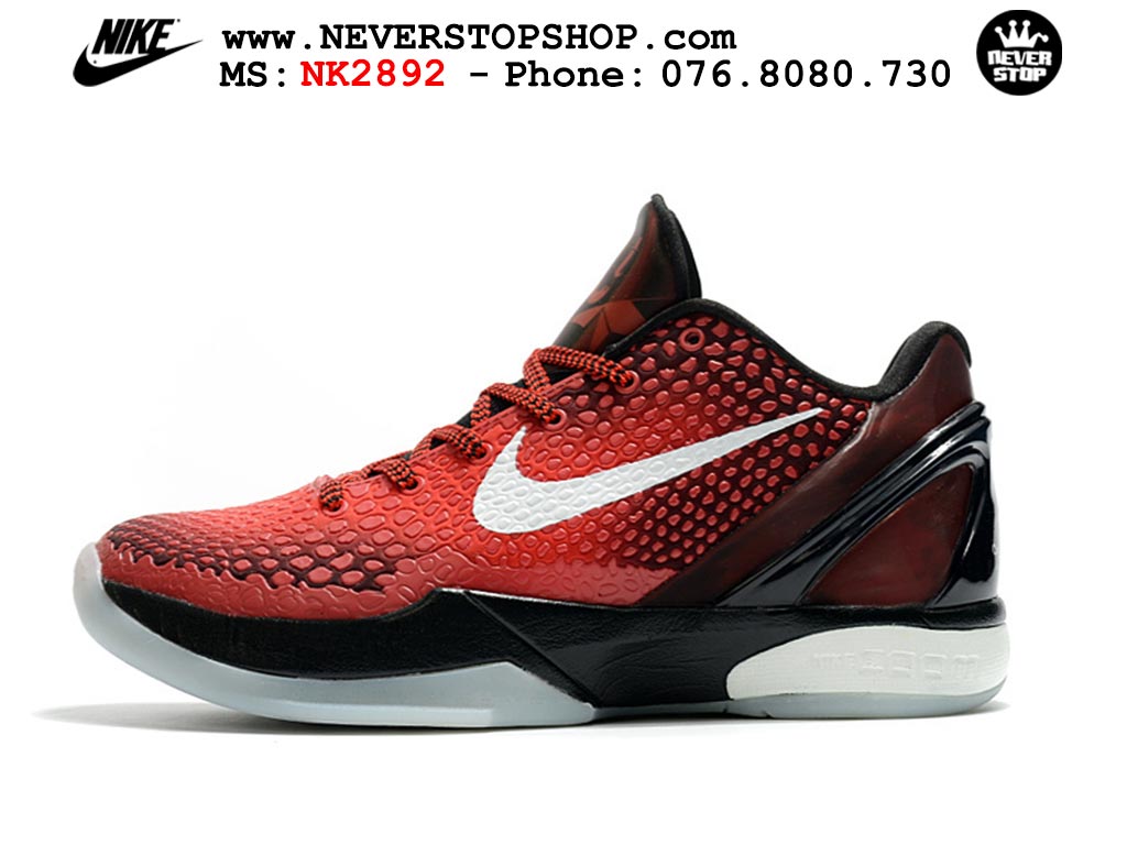Giày bóng rổ nam nữ Nike Kobe 6 Đỏ Đen hàng đẹp replica 1:1 best quality giá rẻ tại NeverStop Sneaker Shop Quận 3 HCM