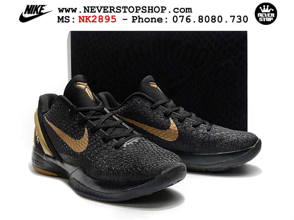 Giày bóng rổ nam nữ Nike Kobe 6 Đen Vàng hàng đẹp replica 1:1 best quality giá rẻ tại NeverStop Sneaker Shop Quận 3 HCM