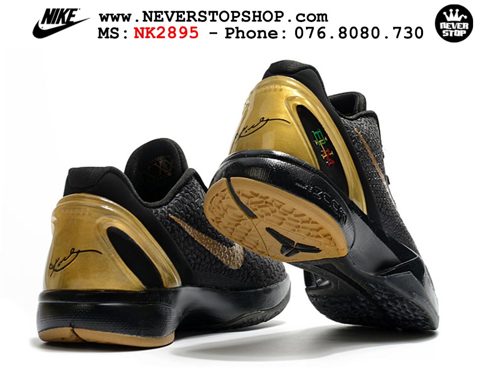Giày bóng rổ nam nữ Nike Kobe 6 Đen Vàng hàng đẹp replica 1:1 best quality giá rẻ tại NeverStop Sneaker Shop Quận 3 HCM