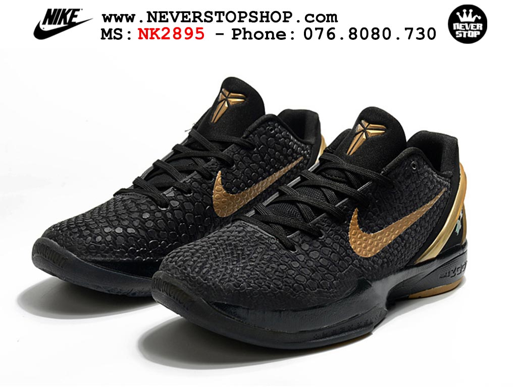 Giày bóng rổ nam nữ Nike Kobe 6 Đen Vàng hàng đẹp replica 1:1 best quality giá rẻ tại NeverStop Sneaker Shop Quận 3 HCM