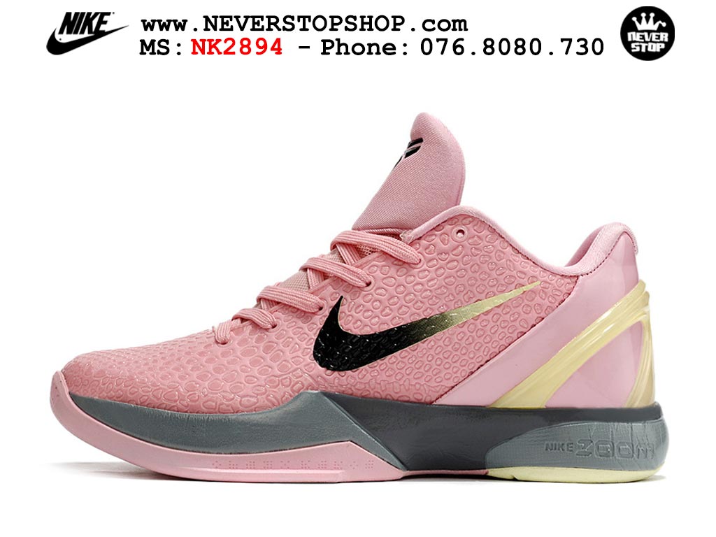 Giày bóng rổ nam nữ Nike Kobe 6 Hồng Đen hàng đẹp replica 1:1 best quality giá rẻ tại NeverStop Sneaker Shop Quận 3 HCM