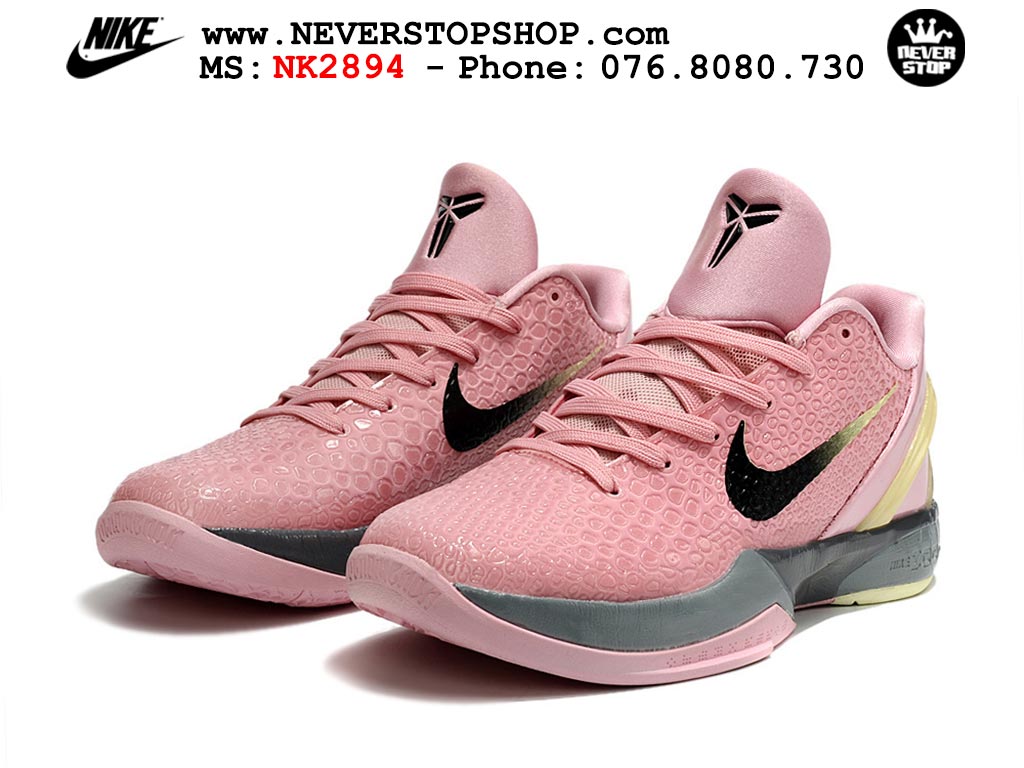 Giày bóng rổ nam nữ Nike Kobe 6 Hồng Đen hàng đẹp replica 1:1 best quality giá rẻ tại NeverStop Sneaker Shop Quận 3 HCM