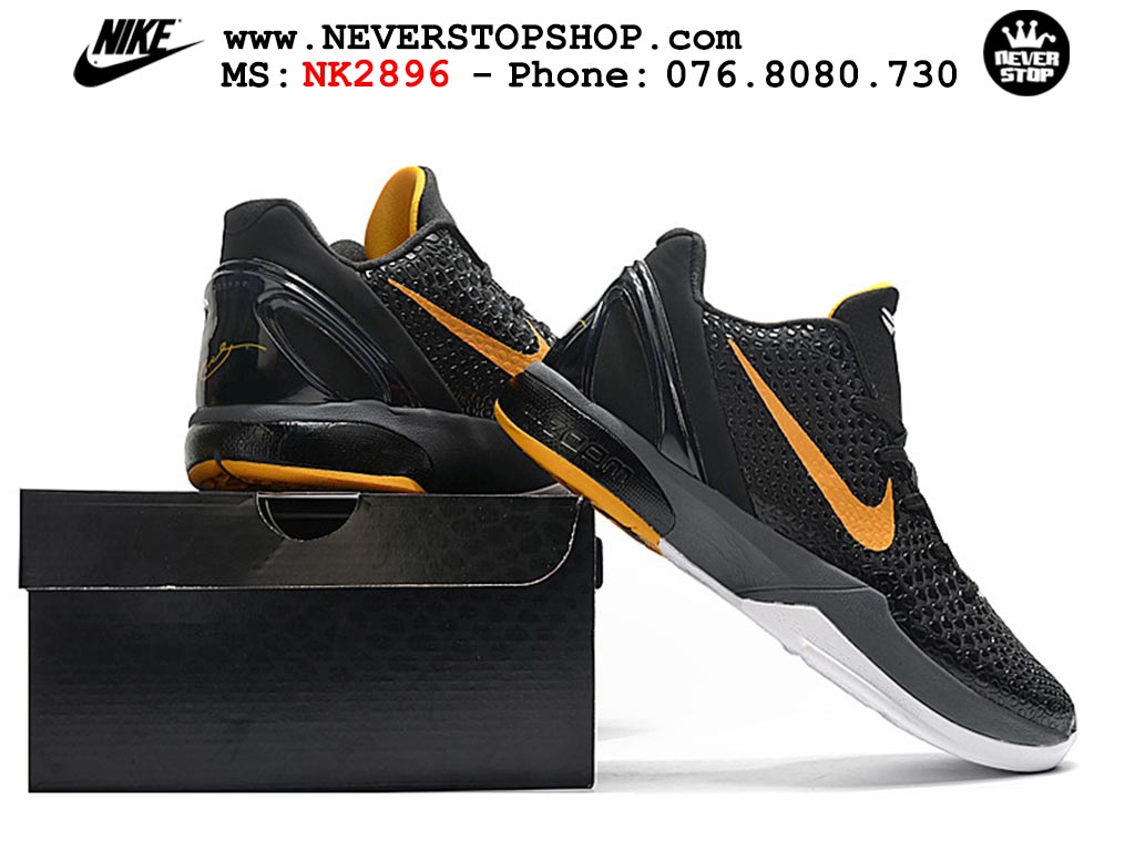 Giày bóng rổ NIKE KOBE 6 BLACK DEL SOL cổ thấp hàng chuẩn replica 1:1 like auth, giá rẻ tốt nhất quận 3 HCM tại NeverStop Sneaker Shop Giày bóng rổ nam nữ Nike Kobe 6 Đen Vàng hàng đẹp replica 1:1 best quality giá rẻ tại NeverStop Sneaker Shop Quận 3 HCM