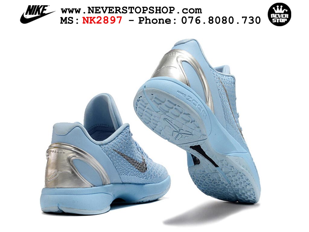 Giày bóng rổ NIKE KOBE 6 BLUE SILVER cổ thấp hàng chuẩn replica 1:1 like auth, giá rẻ tốt nhất quận 3 HCM tại NeverStop Sneaker Shop Giày bóng rổ nam nữ Nike Kobe 6 Xanh Da Trời Xám hàng đẹp replica 1:1 best quality giá rẻ tại NeverStop Sneaker Shop Quận 3 HCM