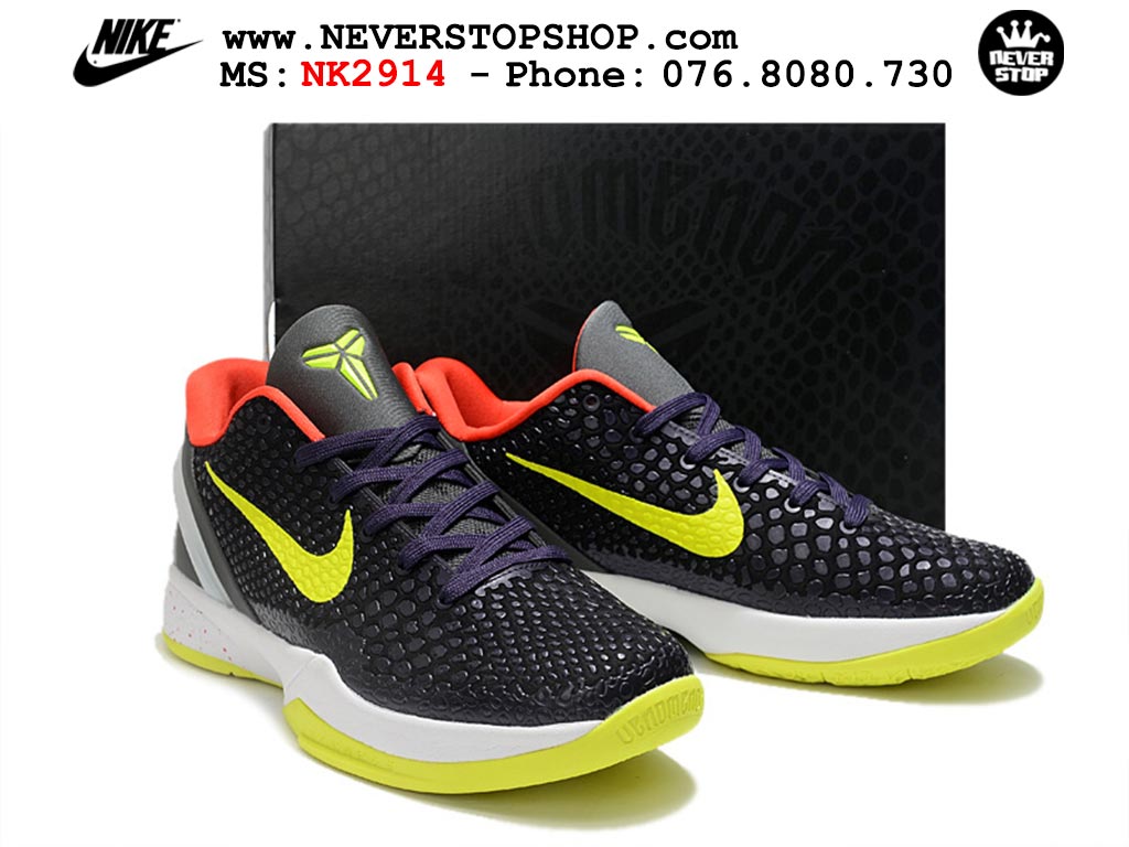 Giày bóng rổ nam nữ Nike Kobe 6 Đen Vàng hàng đẹp replica 1:1 best quality giá rẻ tại NeverStop Sneaker Shop Quận 3 HCM