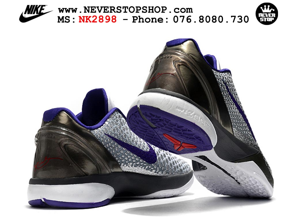 Giày bóng rổ nam nữ Nike Kobe 6 Xám Tím hàng đẹp replica 1:1 best quality giá rẻ tại NeverStop Sneaker Shop Quận 3 HCM