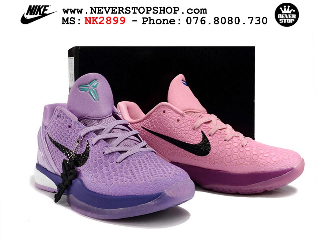 Giày bóng rổ NIKE KOBE 6 COTTON CANDY cổ thấp hàng chuẩn replica 1:1 like auth, giá rẻ tốt nhất quận 3 HCM tại NeverStop Sneaker Shop Giày bóng rổ nam nữ Nike Kobe 6 Hồng Tím hàng đẹp replica 1:1 best quality giá rẻ tại NeverStop Sneaker Shop Quận 3 HCM
