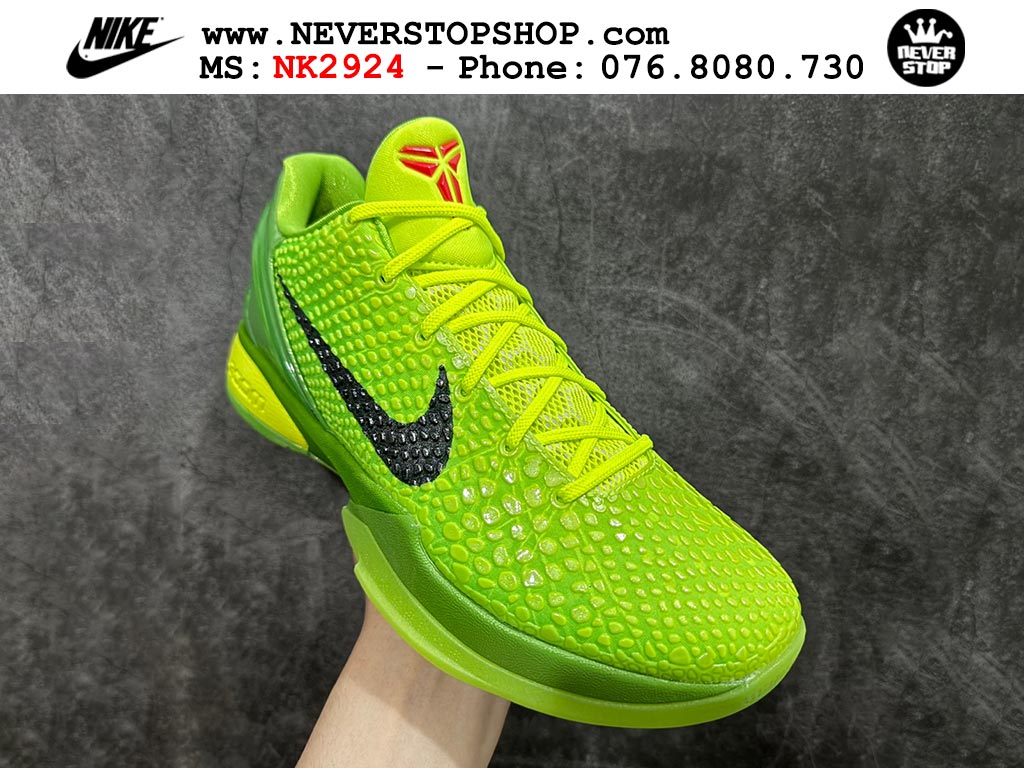 Giày bóng rổ nam nữ Nike Kobe 6 Xanh Lá Đỏ hàng đẹp replica 1:1 best quality giá rẻ tại NeverStop Sneaker Shop Quận 3 HCM