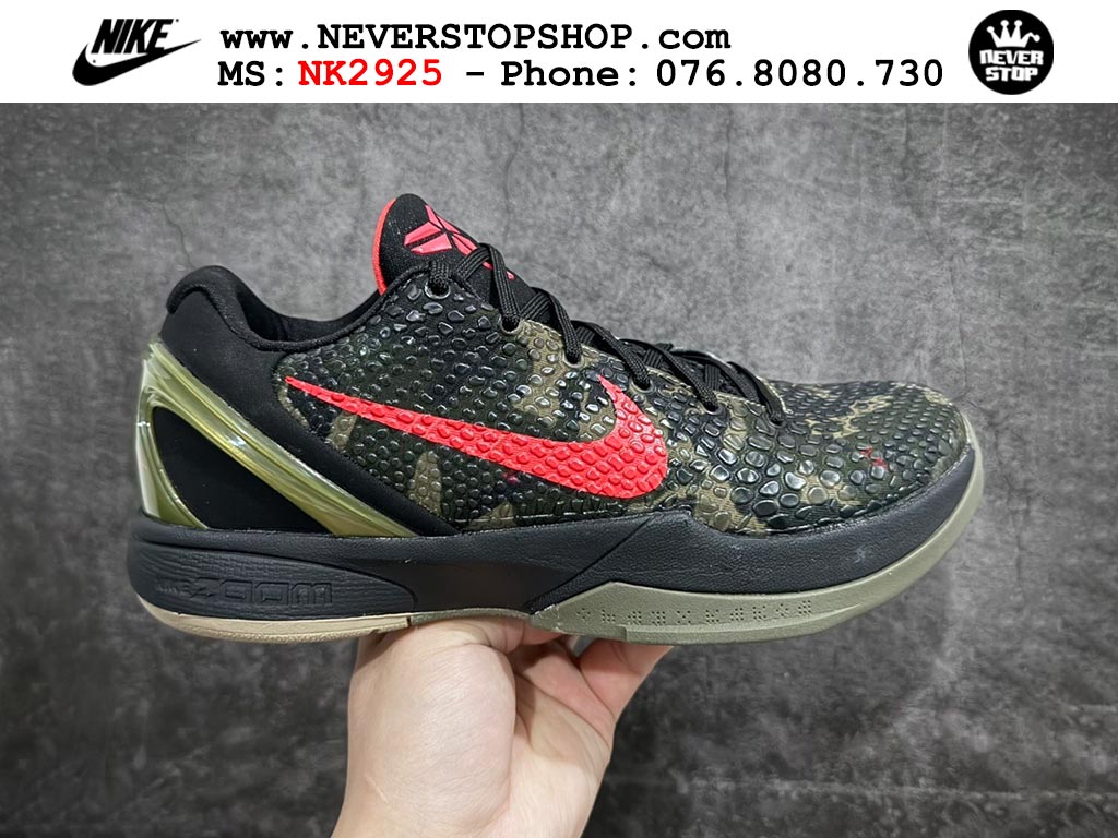 Giày bóng rổ nam nữ Nike Kobe 6 Đen Nâu hàng đẹp replica 1:1 best quality giá rẻ tại NeverStop Sneaker Shop Quận 3 HCM