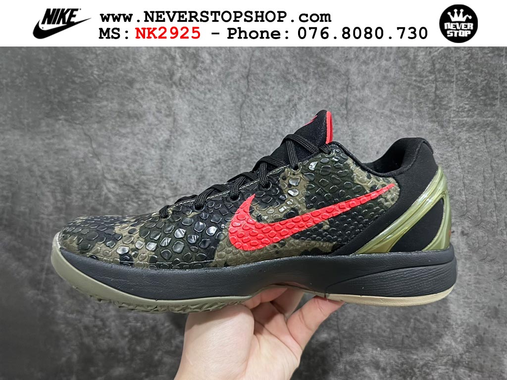 Giày bóng rổ nam nữ Nike Kobe 6 Đen Nâu hàng đẹp replica 1:1 best quality giá rẻ tại NeverStop Sneaker Shop Quận 3 HCM