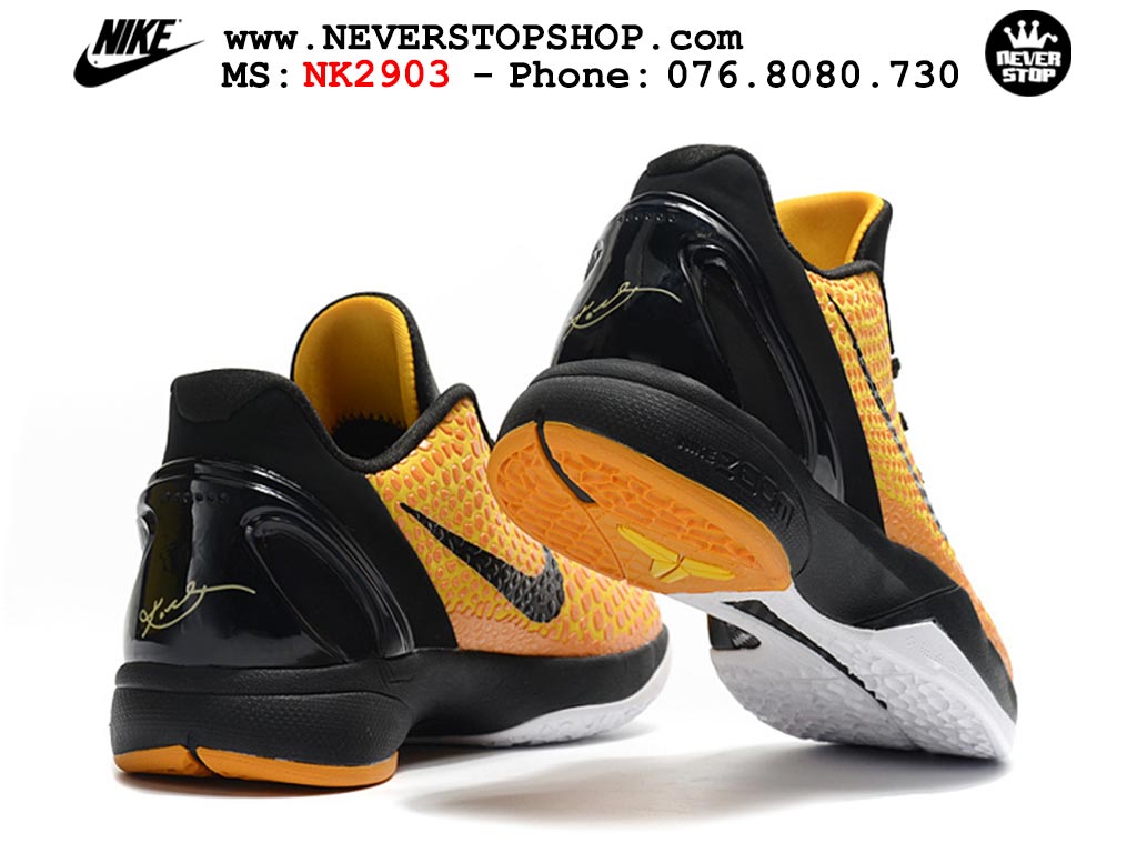 Giày bóng rổ nam nữ Nike Kobe 6 Vàng Đen hàng đẹp replica 1:1 best quality giá rẻ tại NeverStop Sneaker Shop Quận 3 HCM