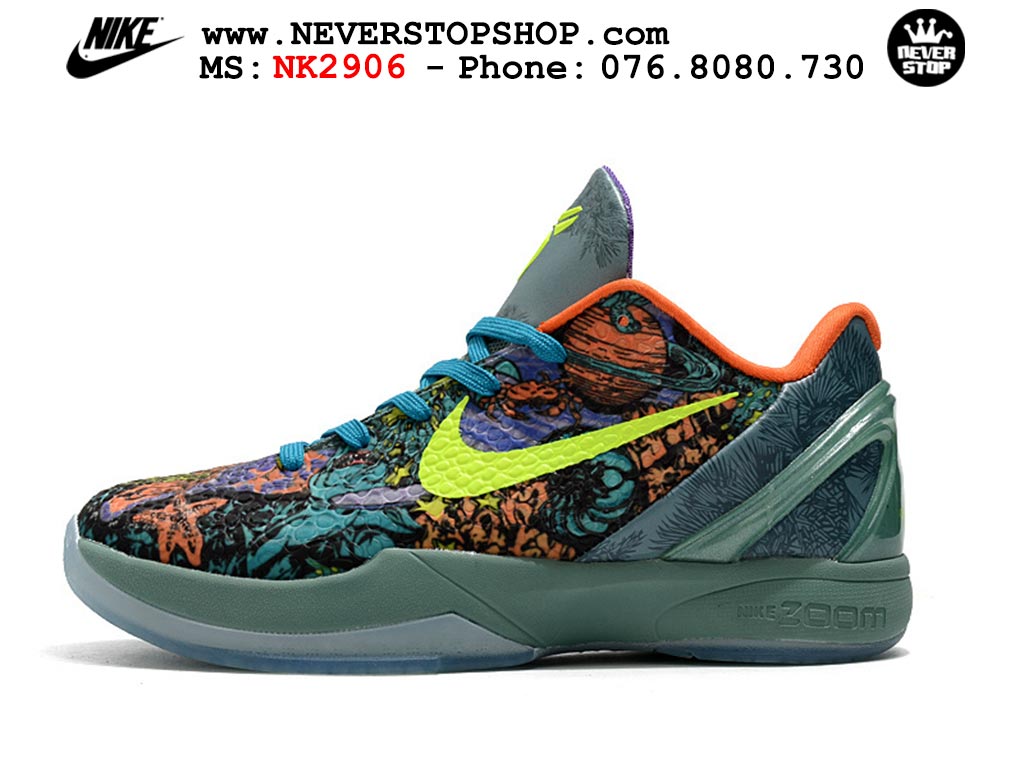 Giày bóng rổ nam nữ Nike Kobe 6 Xanh Cam hàng đẹp replica 1:1 best quality giá rẻ tại NeverStop Sneaker Shop Quận 3 HCM