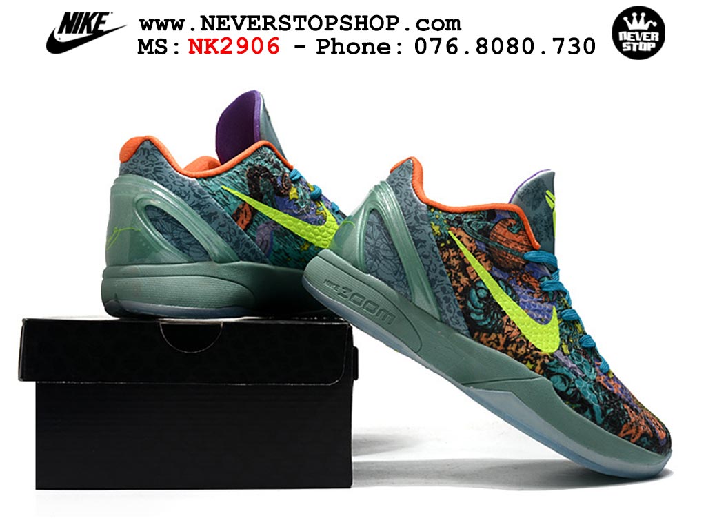 Giày bóng rổ nam nữ Nike Kobe 6 Xanh Cam hàng đẹp replica 1:1 best quality giá rẻ tại NeverStop Sneaker Shop Quận 3 HCM