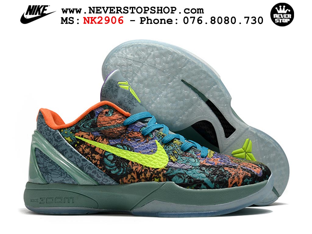 Giày bóng rổ nam nữ Nike Kobe 6 Xanh Cam hàng đẹp replica 1:1 best quality giá rẻ tại NeverStop Sneaker Shop Quận 3 HCM