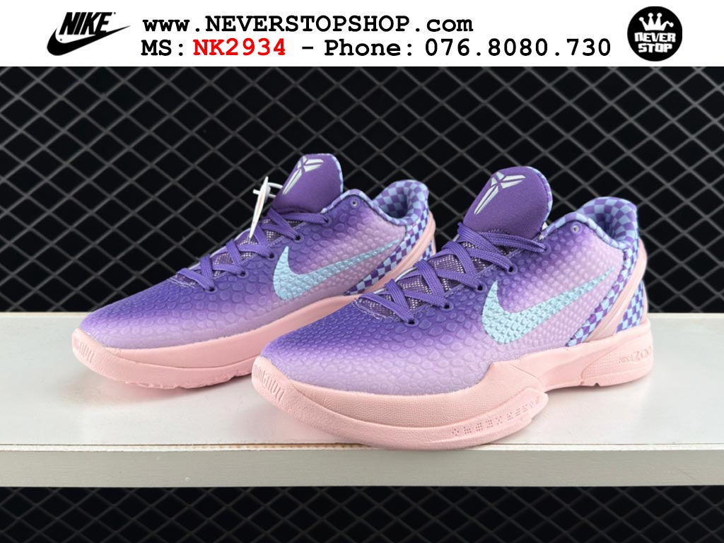 Giày bóng rổ nam nữ Nike Kobe 6 Tím Hồng hàng đẹp replica 1:1 best quality giá rẻ tại NeverStop Sneaker Shop Quận 3 HCM