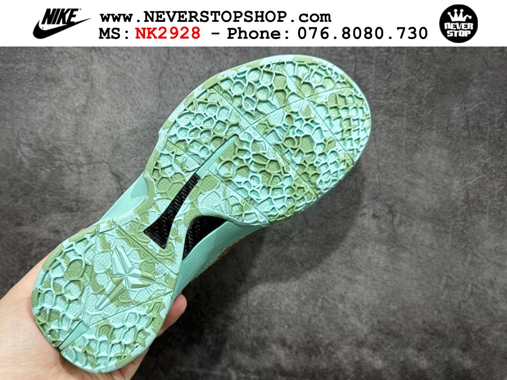 Giày bóng rổ nam nữ Nike Kobe 6 Xanh Ngọc Nâu hàng đẹp replica 1:1 best quality giá rẻ tại NeverStop Sneaker Shop Quận 3 HCM