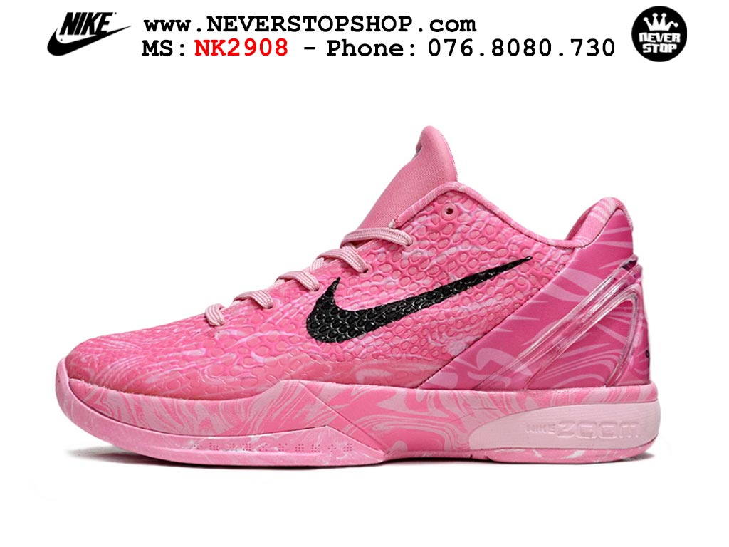 Giày bóng rổ nam nữ Nike Kobe 6 Hồng Đen hàng đẹp replica 1:1 best quality giá rẻ tại NeverStop Sneaker Shop Quận 3 HCM