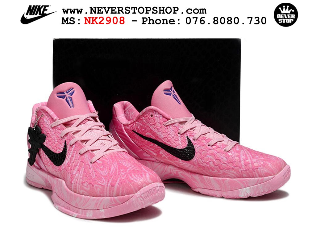 Giày bóng rổ nam nữ Nike Kobe 6 Hồng Đen hàng đẹp replica 1:1 best quality giá rẻ tại NeverStop Sneaker Shop Quận 3 HCM
