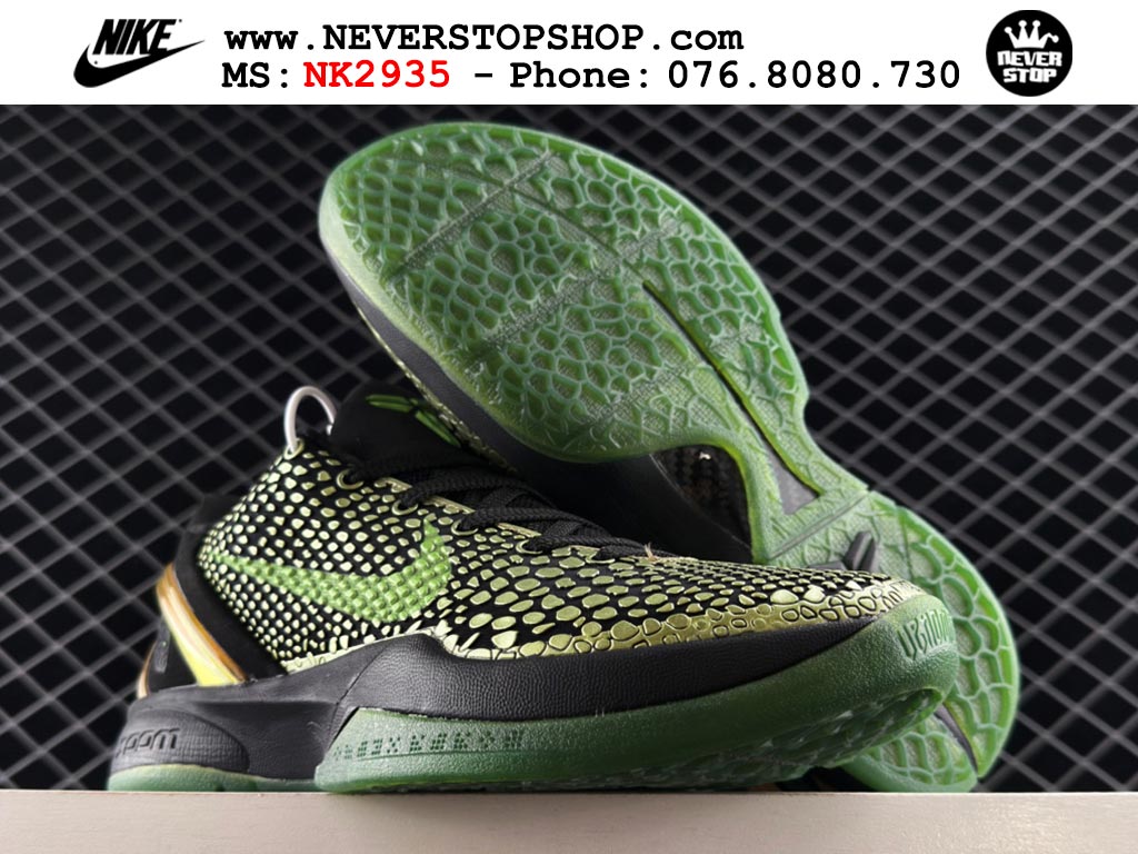 Giày bóng rổ nam nữ Nike Kobe 6 Xanh Lá Vàng hàng đẹp replica 1:1 best quality giá rẻ tại NeverStop Sneaker Shop Quận 3 HCM
