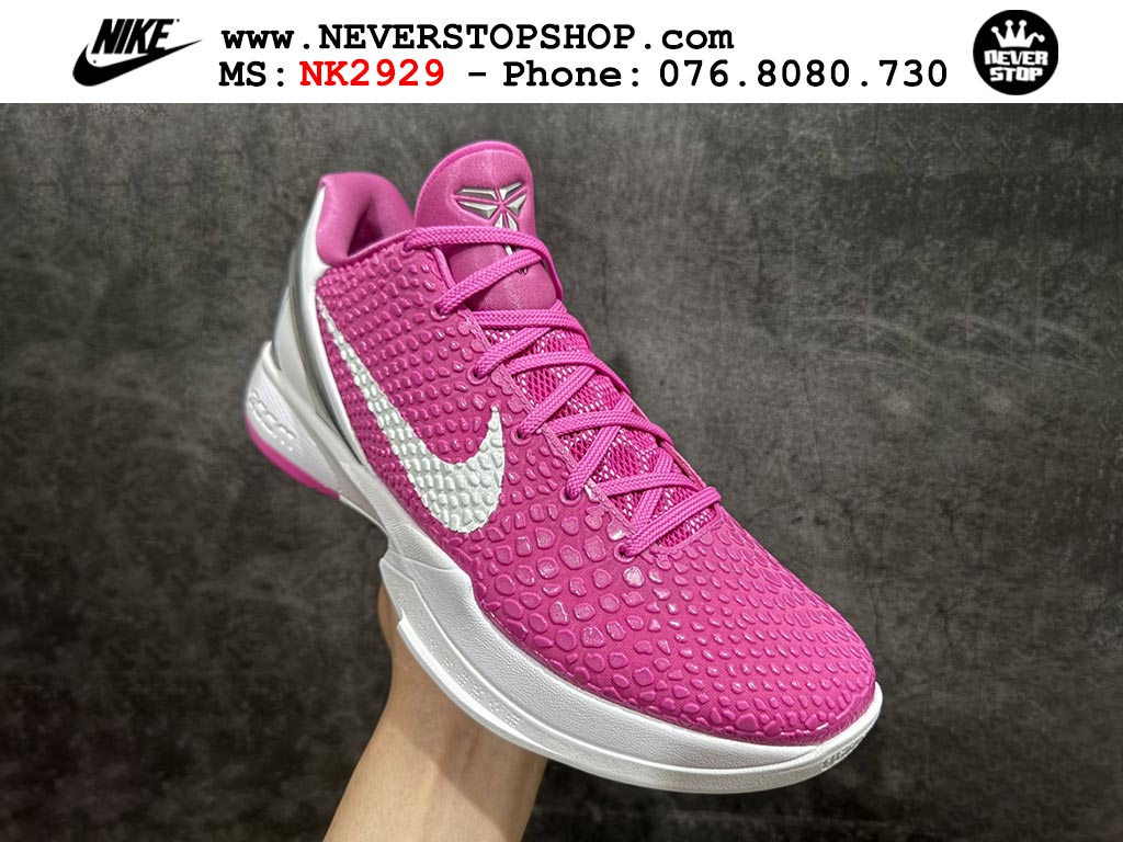 Giày bóng rổ nam nữ Nike Kobe 6 Hồng Trắng hàng đẹp replica 1:1 best quality giá rẻ tại NeverStop Sneaker Shop Quận 3 HCM