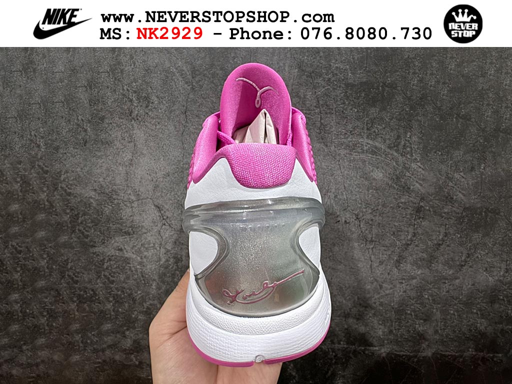 Giày bóng rổ nam nữ Nike Kobe 6 Hồng Trắng hàng đẹp replica 1:1 best quality giá rẻ tại NeverStop Sneaker Shop Quận 3 HCM
