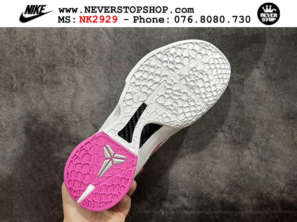 Giày bóng rổ nam nữ Nike Kobe 6 Hồng Trắng hàng đẹp replica 1:1 best quality giá rẻ tại NeverStop Sneaker Shop Quận 3 HCM