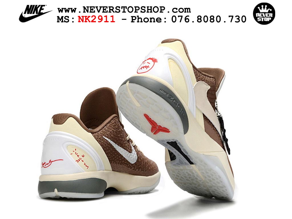 Giày bóng rổ nam nữ Nike Kobe 6 Nâu Kem hàng đẹp replica 1:1 best quality giá rẻ tại NeverStop Sneaker Shop Quận 3 HCM