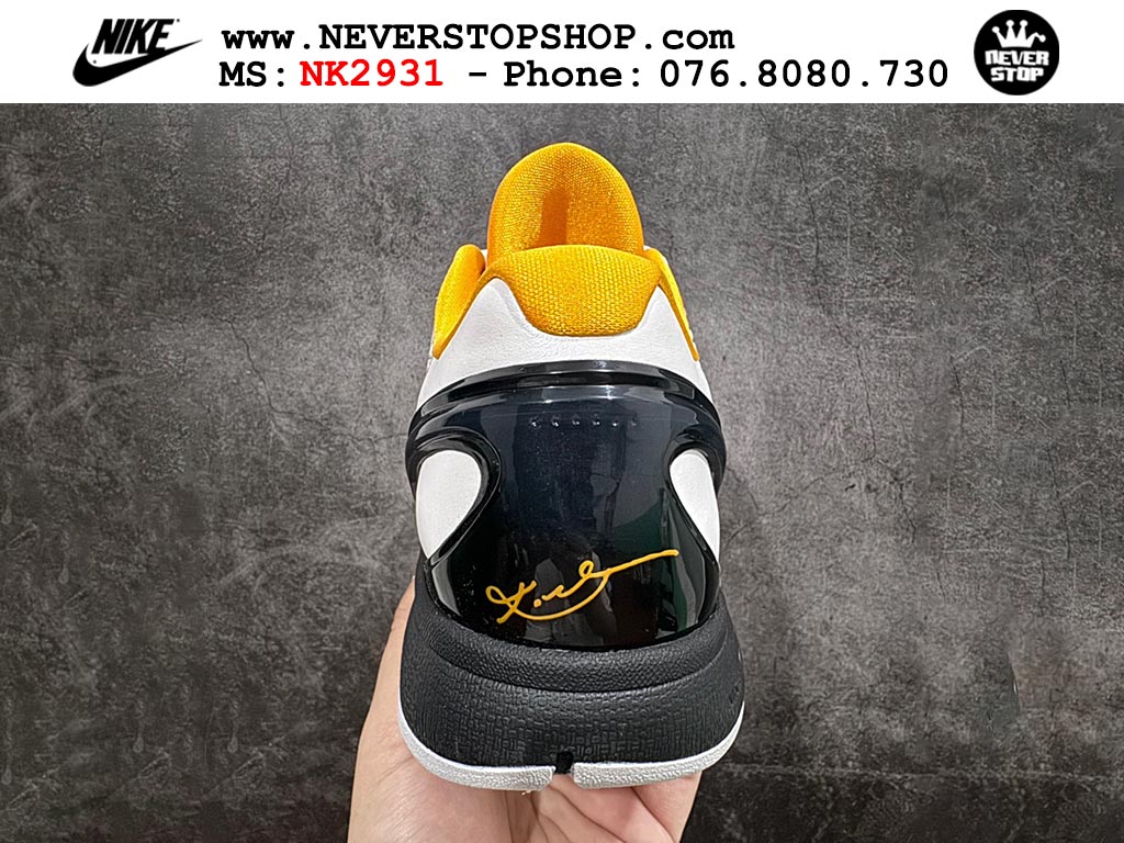 Giày bóng rổ nam nữ Nike Kobe 6 Trắng Vàng hàng đẹp replica 1:1 best quality giá rẻ tại NeverStop Sneaker Shop Quận 3 HCM