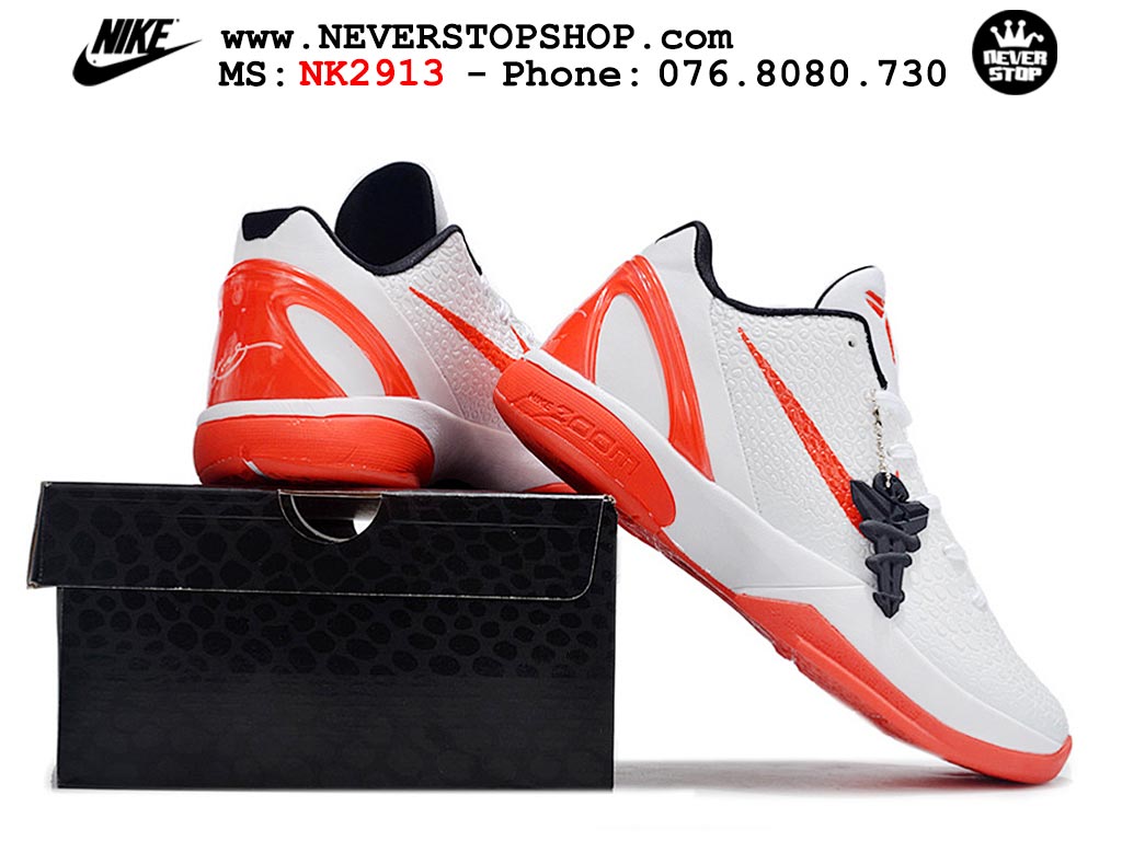 Giày bóng rổ nam nữ Nike Kobe 6 Trắng Đỏ hàng đẹp replica 1:1 best quality giá rẻ tại NeverStop Sneaker Shop Quận 3 HCM