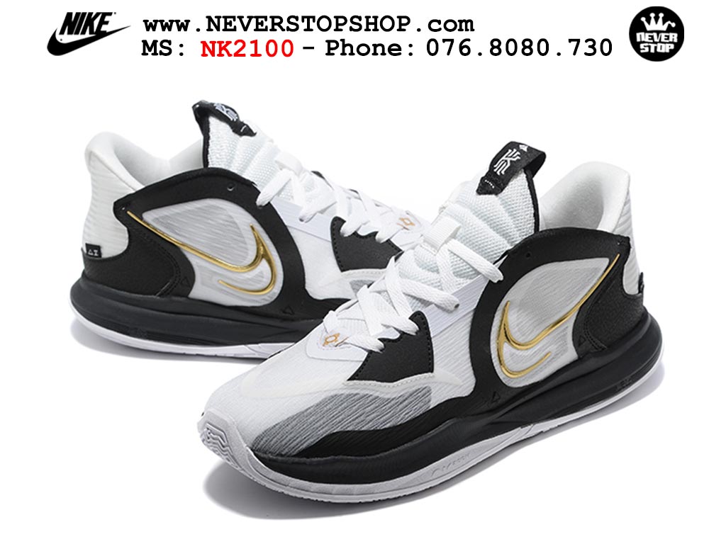 Giày bóng rổ nam cổ thấp Nike Kyrie 5 Low Trắng Đen hàng đẹp chuyên outdoor indoor chất lượng cao giá rẻ tại NeverStop Sneaker Shop Hồ Chí Minh
