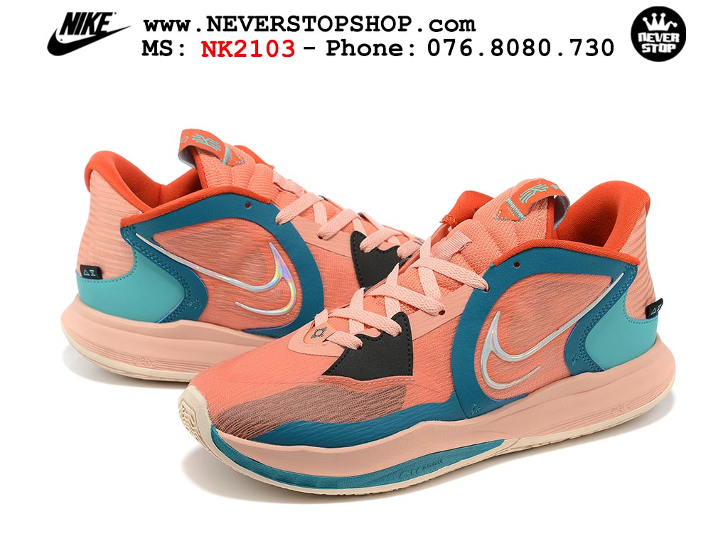Giày bóng rổ nam cổ thấp Nike Kyrie 5 Low Cam Xanh Dương hàng đẹp chuyên outdoor indoor chất lượng cao giá rẻ tại NeverStop Sneaker Shop Hồ Chí Minh