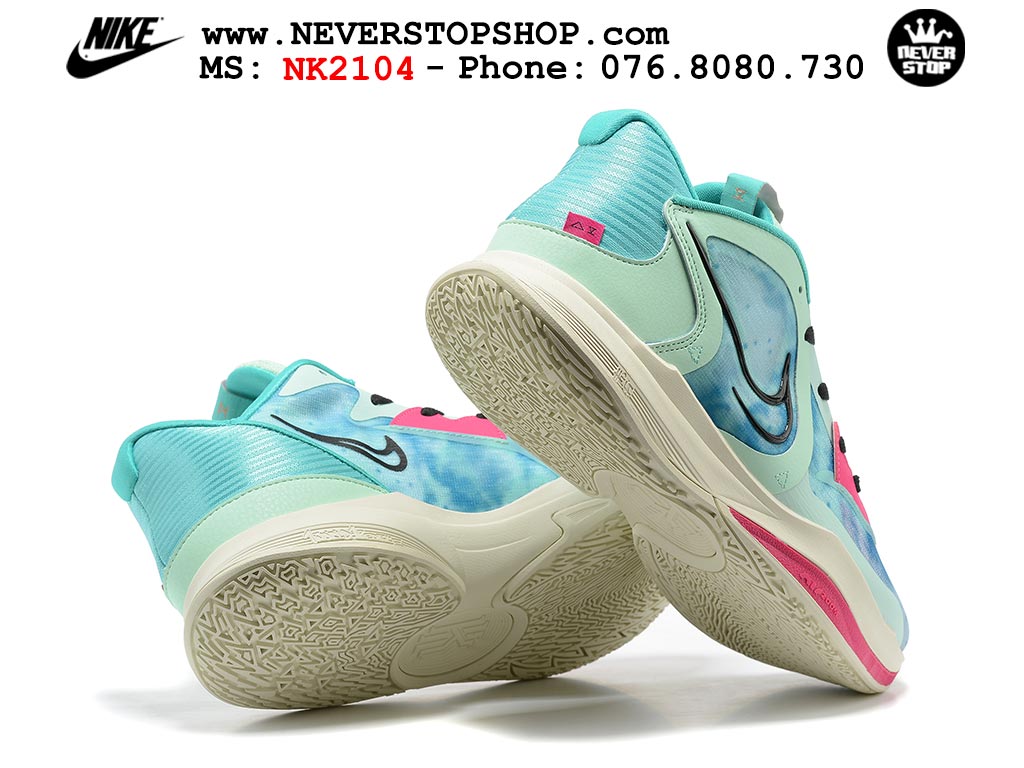 Giày bóng rổ nam cổ thấp Nike Kyrie 5 Low Xanh Hồng hàng đẹp chuyên outdoor indoor chất lượng cao giá rẻ tại NeverStop Sneaker Shop Hồ Chí Minh