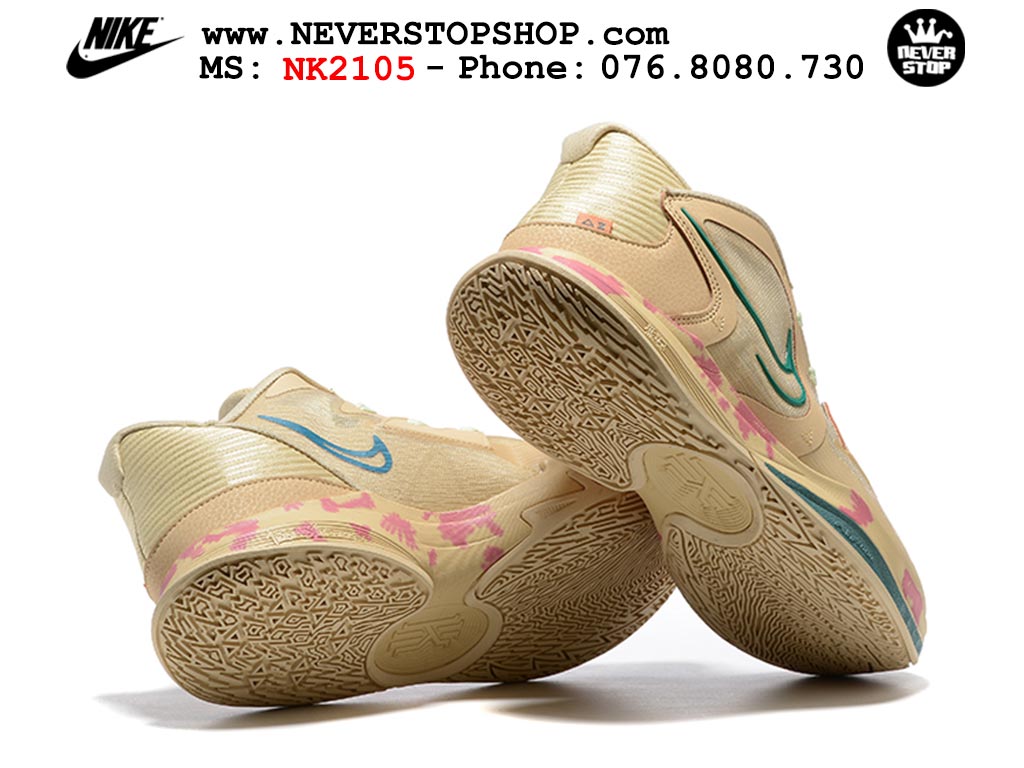 Giày bóng rổ nam cổ thấp Nike Kyrie 5 Low Nâu Hồng hàng đẹp chuyên outdoor indoor chất lượng cao giá rẻ tại NeverStop Sneaker Shop Hồ Chí Minh